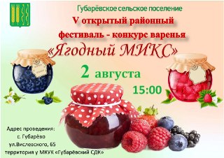 Приглашение на Фестиваль Варенья «Ягодный МИКС» в Губарево